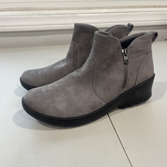 Bzees Bliss Ankle Bootie Sz 10 Wide Grey Washable Comfort Rain Boot Lug Sole NEW - Picture 2 of 8